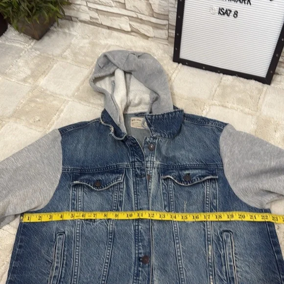 FREE PEOPLE We The Free Throwback Medium Denim Layered Look Jacket - Picture 6 of 12